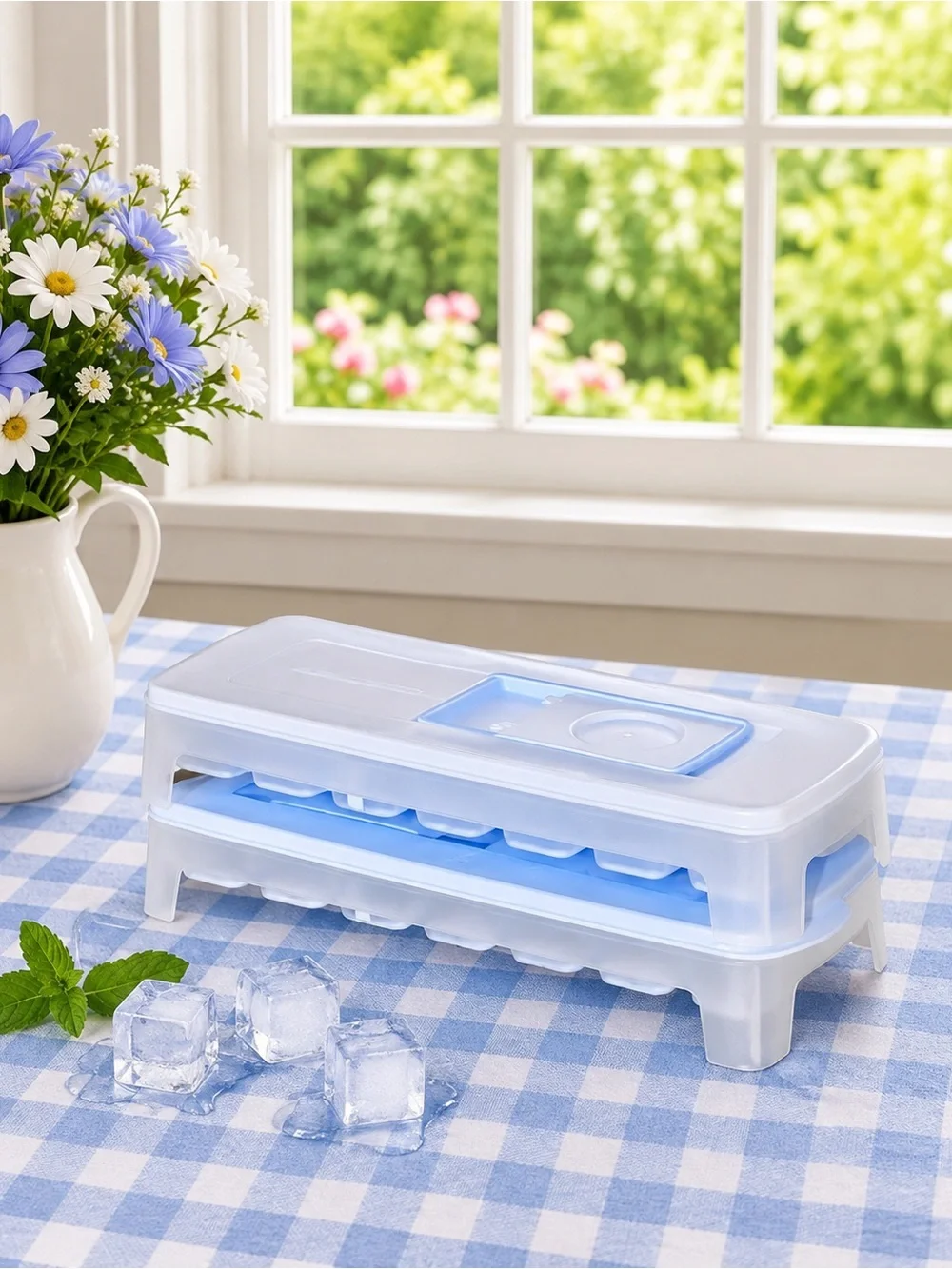 Tupperware Fresh N Pure Ice Cube Trays Flip Ice Cube Color Seal New Teal
